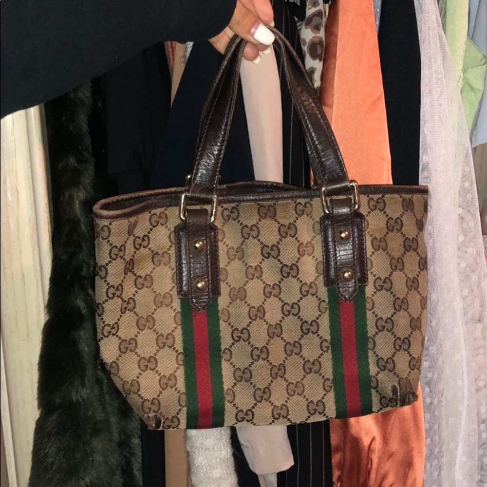 Authentic Gucci GG monogram mini tote handbag